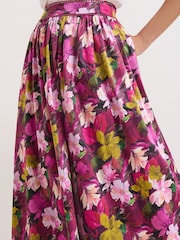 Phase Eight Pink Arina Floral Print Skirt - Image 4 of 7