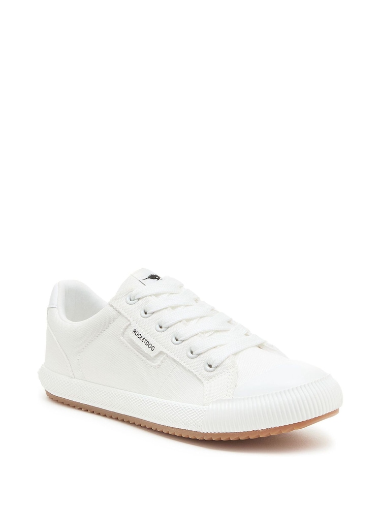 Rocket Dog Cherry Low 12A Canvas Cotton White Trainers - Image 1 of 6