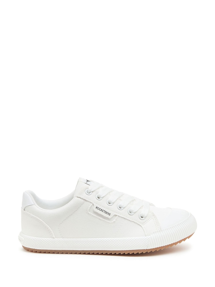Rocket Dog Cherry Low 12A Canvas Cotton White Trainers - Image 2 of 6