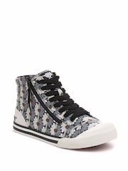 Rocket Dog Jazzin Hi Ryde Cotton Black Trainers - Bild 1 von 6