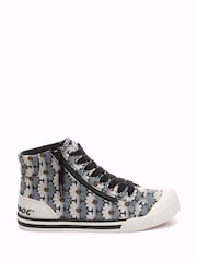 Rocket Dog Jazzin Hi Ryde Cotton Black Trainers - Bild 2 von 6