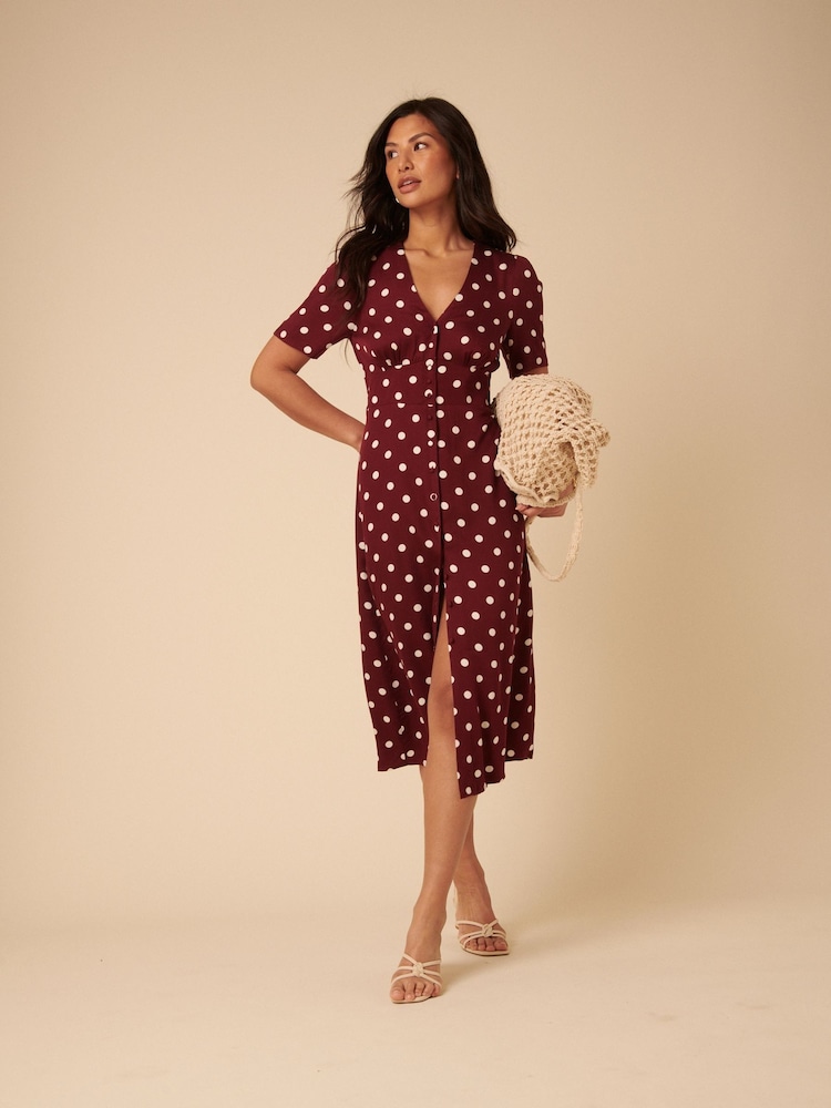 Nobody's Child Brown Alexa Midi Dress - Image 1 of 5 Nobody's Child Brown Alexa Midi Dress - Image 1 of 5