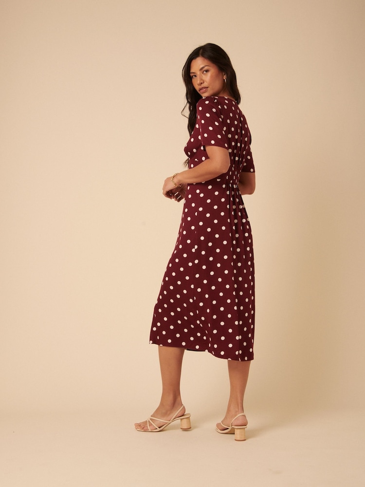 Nobody's Child Brown Alexa Midi Dress - Image 2 of 5 Nobody's Child Brown Alexa Midi Dress - Image 2 of 5