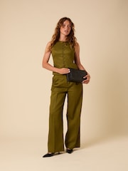 Nobodys Child Green Jax Wide Leg Trousers - Image 1 of 6