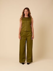 Nobodys Child Green Jax Wide Leg Trousers - Image 4 of 6