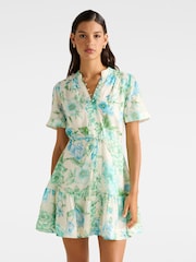 Forever New Cream Jodie Pin Tuck Skater Mini Dress - Image 1 of 5