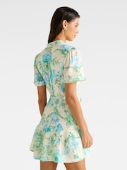 Forever New Cream Jodie Pin Tuck Skater Mini Dress - Image 2 of 5