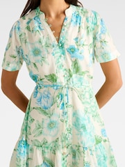 Forever New Cream Jodie Pin Tuck Skater Mini Dress - Image 3 of 5