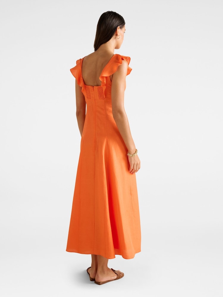 Vestido midi Lenny Godet da Forever New com linho - Imagem 2 de 4