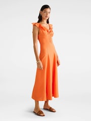 Vestido midi Lenny Godet da Forever New com linho - Imagem 3 de 4