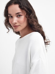 Barbour® Cloud Cream 100% Cotton Marine Jumper - Image 4 of 9