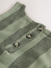 Khaki/Green Stripe Linen Blend Shell Top - Image 8 of 9