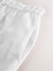 White Lace Embroidered Wide Leg Trousers - Image 5 of 6
