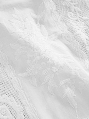 White Lace Embroidered Wide Leg Trousers - Image 6 of 6