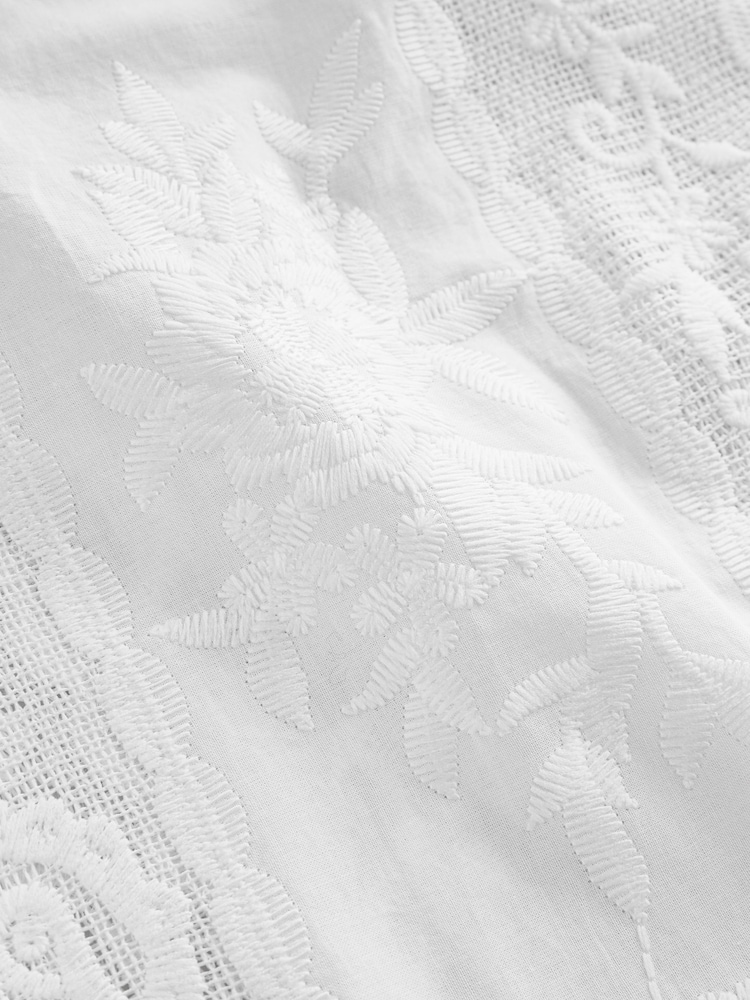 White Lace Embroidered Wide Leg Trousers - Image 6 of 6