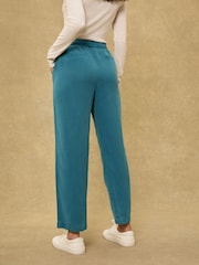 Teal Blue Tapered Leg TENCEL™ Trousers - Image 4 of 8