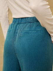 Teal Blue Tapered Leg TENCEL™ Trousers - Image 5 of 8