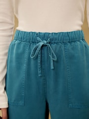 Teal Blue Tapered Leg TENCEL™ Trousers - Image 6 of 8