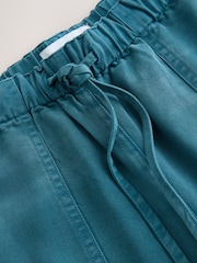 Teal Blue Tapered Leg TENCEL™ Trousers - Image 7 of 8