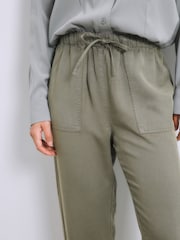 Khaki Green Tapered Leg TENCEL™ Trousers - Image 4 of 8