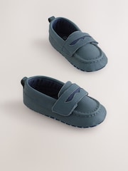 Navy Touch Fastening Baby Loafers (0-2mths) - Image 1 of 6
