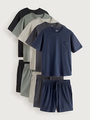 Multi Jersey Short Sleeve Pyjamas Set 5 Pack - Image 1 of 18