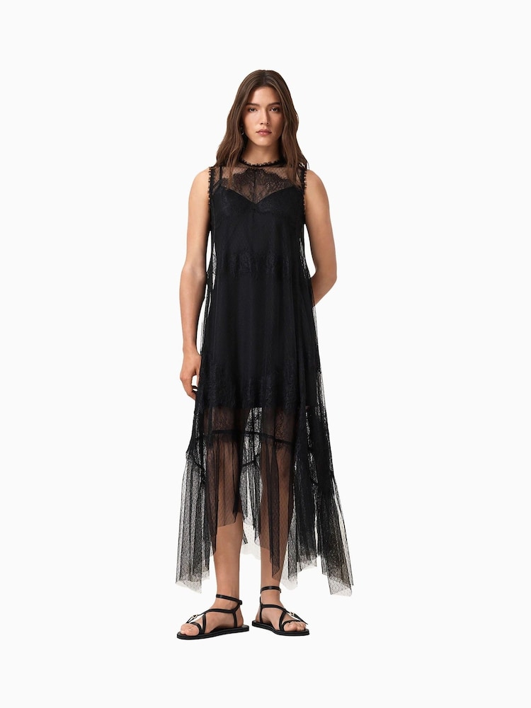 AllSaints Black Clara Dress - Image 1 of 7