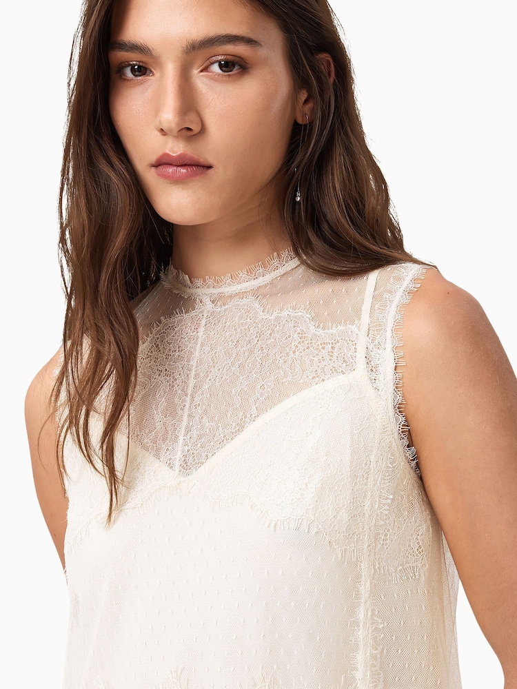 AllSaints White Clara Dress - Image 2 of 8