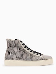 AllSaints Grey High Tana Met  High Top Trainer - Image 1 of 5