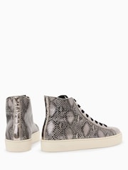 AllSaints Grey High Tana Met  High Top Trainer - Image 3 of 5