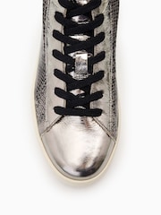 AllSaints Grey High Tana Met  High Top Trainer - Image 4 of 5