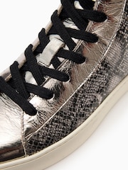 AllSaints Grey High Tana Met  High Top Trainer - Image 5 of 5