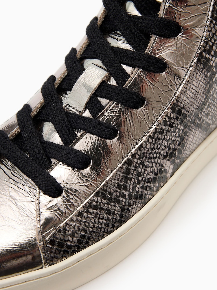 AllSaints Grey High Tana Met  High Top Trainer - Image 5 of 5