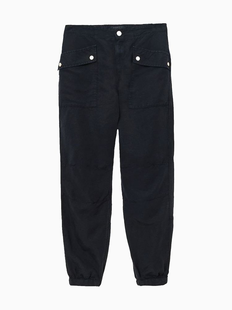 AllSaints Blue Val TENCEL™ Trousers - Image 7 of 7