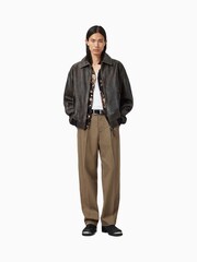 AllSaints Brown Tallis Straight Trousers - Image 1 of 8
