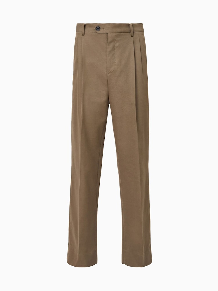 AllSaints Brown Tallis Straight Trousers - Image 8 of 8