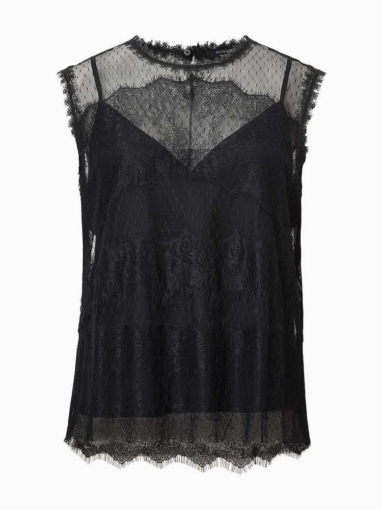 AllSaints Black Clara Top - Image 8 of 8