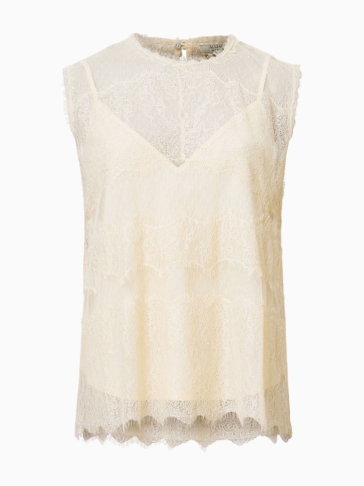 AllSaints White Clara Top - Image 8 of 8
