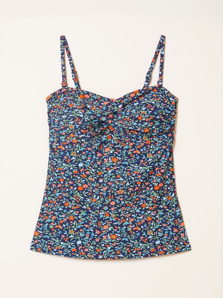 FatFace Talland Navy Surf Ditsy Tankini Top - Image 7 of 7