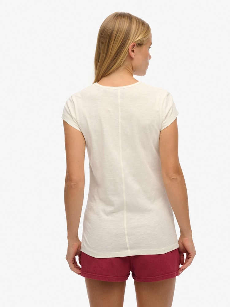 Superdry White Athletic Essential Slub T-Shirt - Image 2 of 5