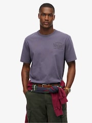 Superdry Purple Vintage Athletic Essential Graphic Print T-Shirt - Image 1 of 6