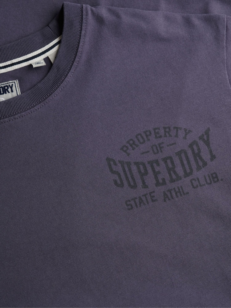 Superdry Purple Vintage Athletic Essential Graphic Print T-Shirt - Image 6 of 6