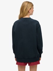 Superdry Blue Athletic Essentials Slouchy Crew Sweatshirt - Image 2 of 5