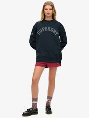 Superdry Blue Athletic Essentials Slouchy Crew Sweatshirt - Image 3 of 5