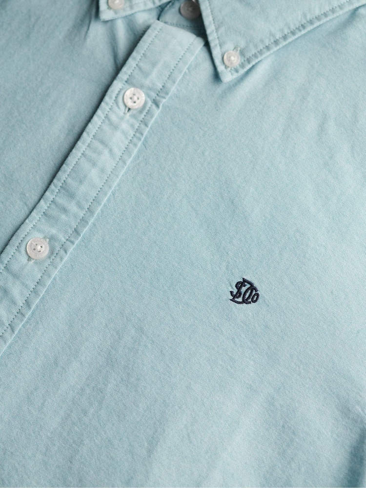 Superdry Blue Classic Oxford Long Sleeve Shirt - Image 6 of 6