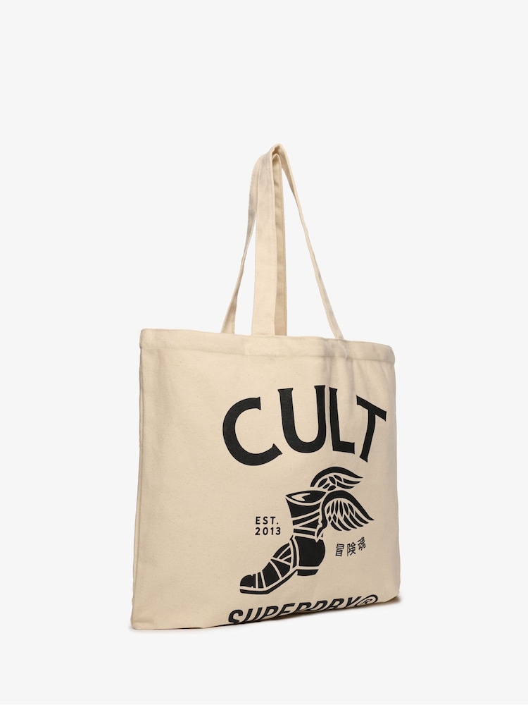 Superdry Nude CULT Graphic Print Bag - Image 2 of 4 Superdry Nude CULT Graphic Print Bag - Image 2 of 4