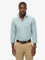 Superdry Blue Classic Oxford Long Sleeve Shirt - Image 1 of 6