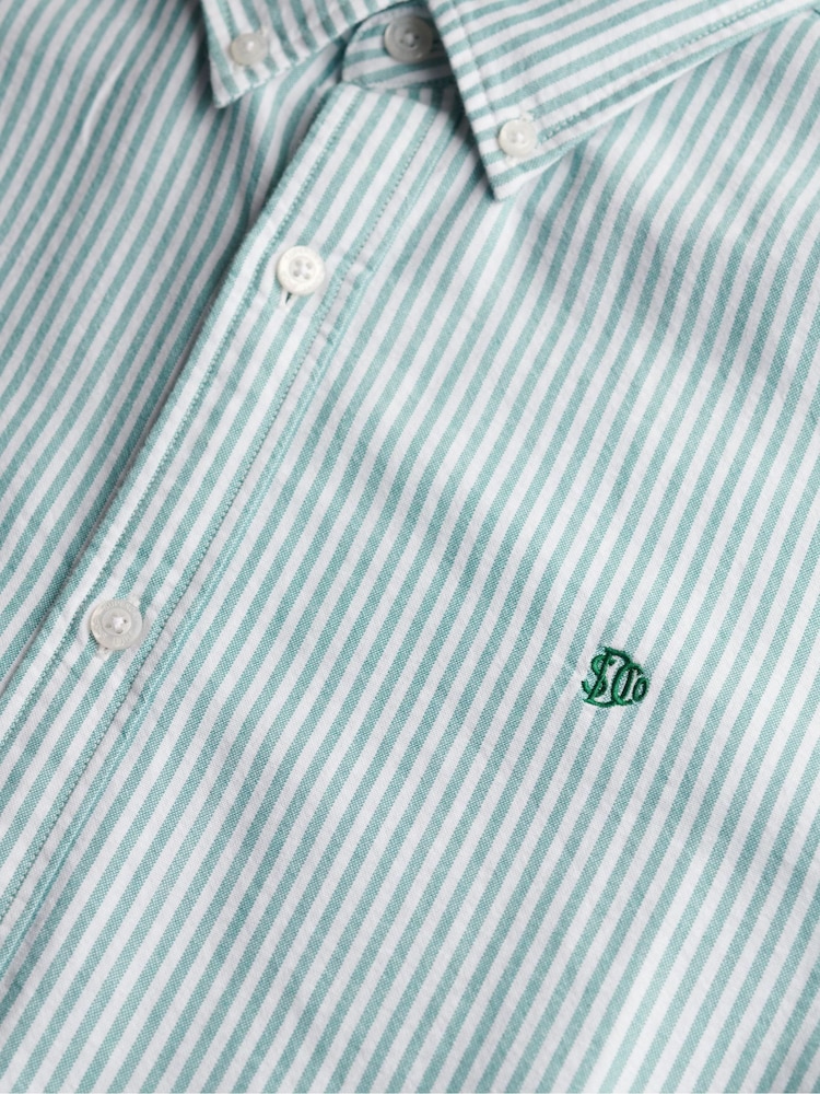 Superdry Blue Classic Oxford Long Sleeve Shirt - Image 6 of 6