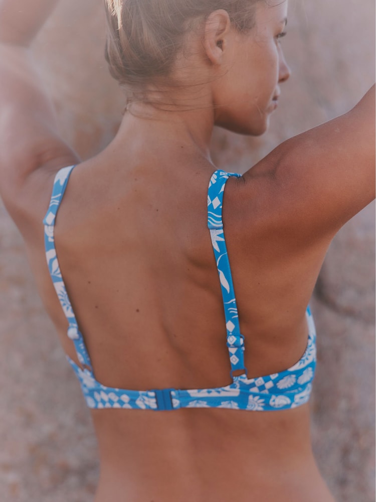 FatFace Blue MCS Bikini Crop Top - Image 2 of 5