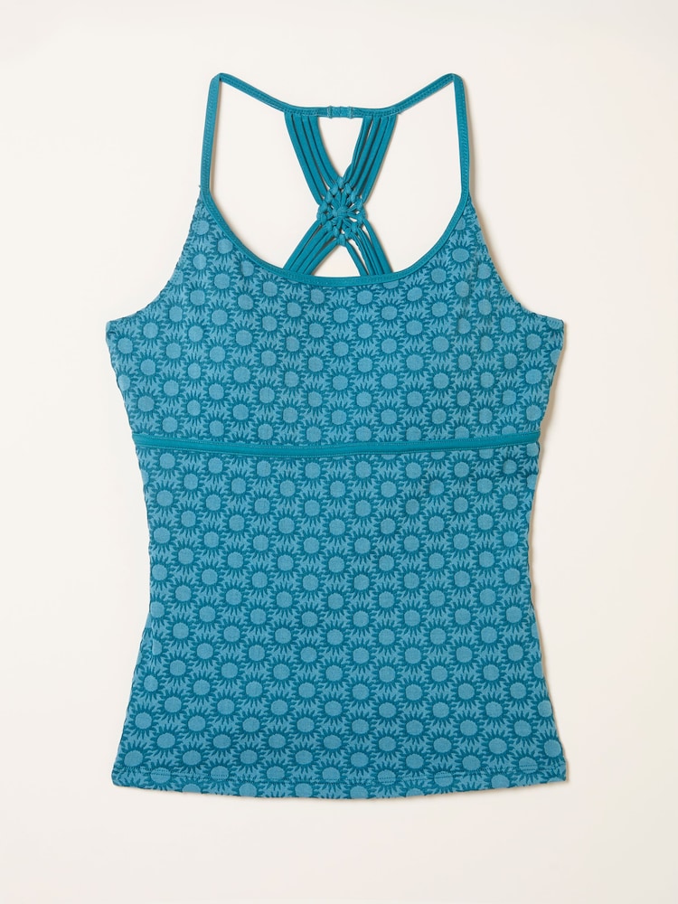 FatFace Amble Teal Blue Sun Jacquard Macrame Tankini Top - Image 7 of 7 FatFace Amble Teal Blue Sun Jacquard Macrame Tankini Top - Image 7 of 7